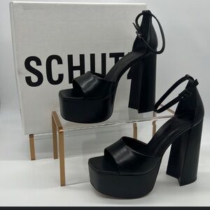 SCHUTZ Black Platform Sandals